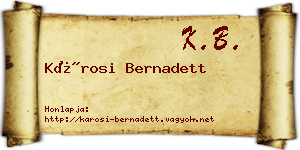 Károsi Bernadett névjegykártya