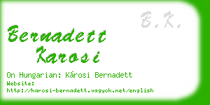 bernadett karosi business card