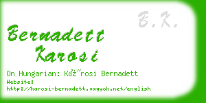 bernadett karosi business card